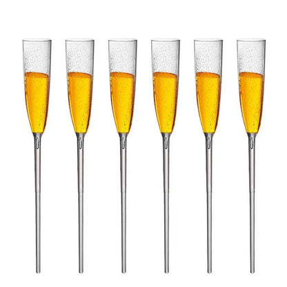 Champagne Flutes For Pool 6pcs Acrylic Wine Glasses Floating Champagne Flutes Juice Beverage Drinking Cups Novelty Drinkware For