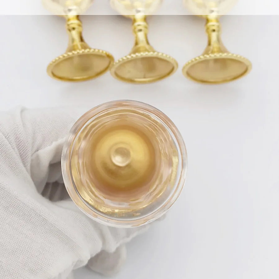 Vintage Wine Goblet Set of 2 - Palace Style Metal Embossed Toasting Glasses