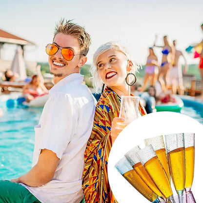 Champagne Flutes For Pool 6pcs Acrylic Wine Glasses Floating Champagne Flutes Juice Beverage Drinking Cups Novelty Drinkware For