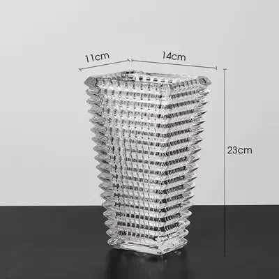 Light and Luxurious Crystal Glass Vases Transparent Decorative Decorations Flower Arrangement Water Culture and Flowers