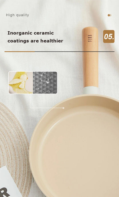 Korean Ceramic Non-Stick Wok - Milk Pot Frying Pan for Induction & Gas Stove