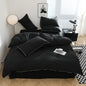 Black Color Bedding Set For Adults Simple Style Double Bed Sheet Sets Single/Queen/king Bed Cover Full Set Plain Bedding 이불세트