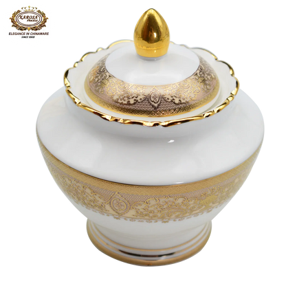 شكل عصري جديد لمجموعة عشاء من الخزف العظمي مزخرفة بالذهب من الطراز الألماني