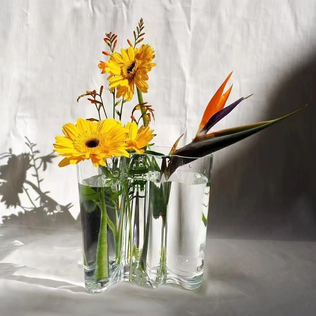 European Glass Vase - Modern Hydroponic Plant Vase for Weddings & Events