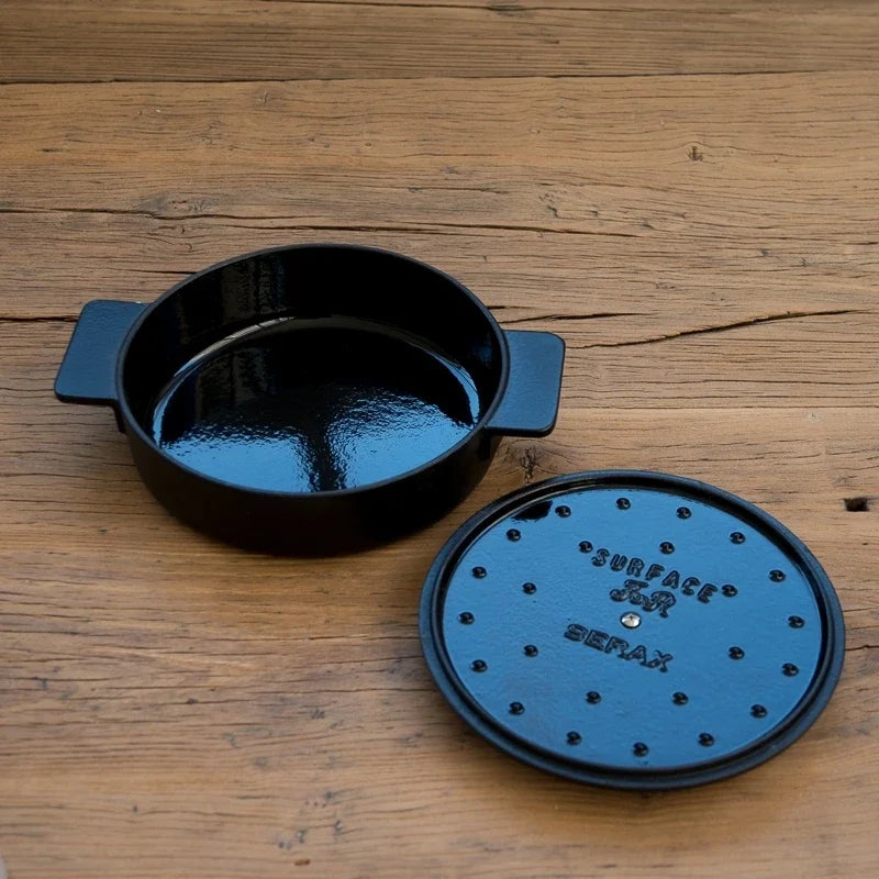 Nordic Cast Iron Enamel Pan 23-26cm - Uncoated Cookware for Soup, Stew & Seafood