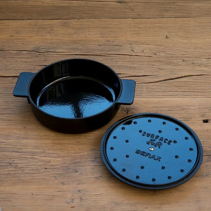 Nordic Cast Iron Enamel Pan 23-26cm - Uncoated Cookware for Soup, Stew & Seafood