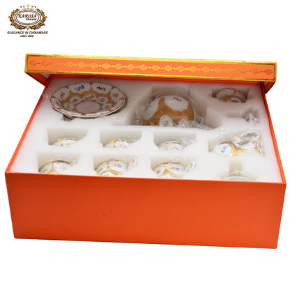 شكل عصري جديد لمجموعة عشاء من الخزف العظمي مزخرفة بالذهب من الطراز الألماني