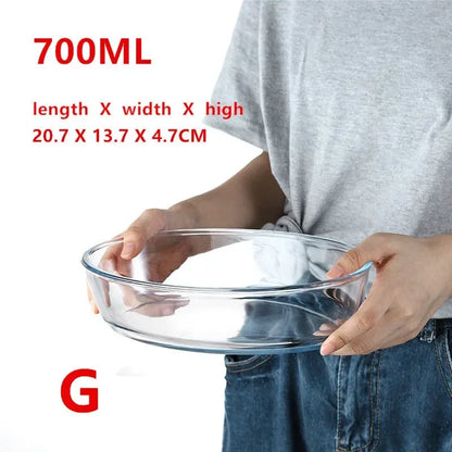 Large Capacity Toughened Glass Baking Dish Pan Oven Basics Plate Bakeware Non-Stick Kitchen Tool Cheese Rice Storage Tray
