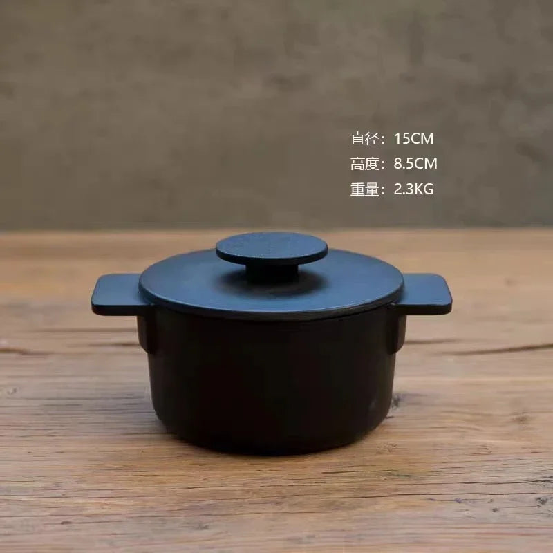 Nordic Cast Iron Enamel Pan 23-26cm - Uncoated Cookware for Soup, Stew & Seafood