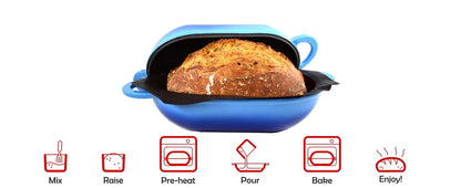 Enameled Cast Iron Dutch Oven - 9" Oval Loaf Pan for Sourdough Bread Baking