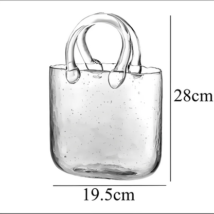 Ins Creative Vase Large Capacity Juice Glass Cup Water Raised Flower Arrangemen Handbag Glass Vase Fish Farming Vases Decoration