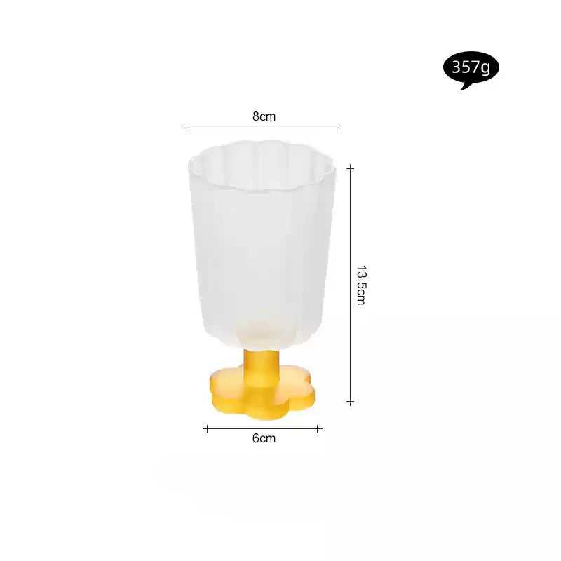 220ml Glass Colorful Flower Shaped Vase Plant Flower Arrangement Ornament Wine Glass Tea Drinking Glass Bar Drinkware Glass Cup