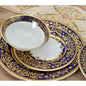 Royal Style Embossed Gold Rim Plates And Bowls Set Ceramic Dinner Set Dinnerware