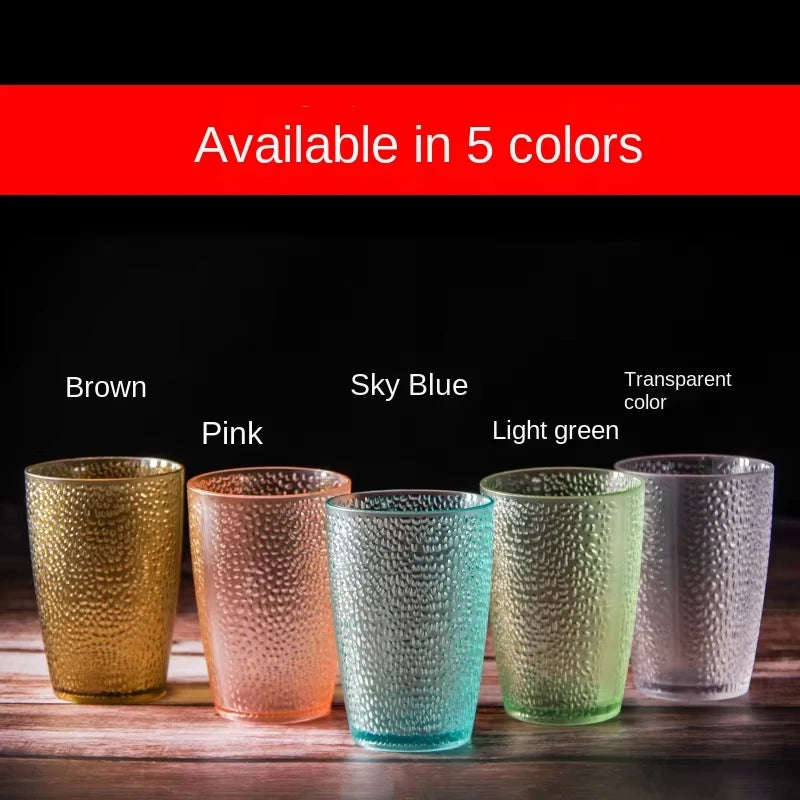 5PCS Acrylic Juice Glass Colorful Diamond Water Glass Hotel Restaurant Wine Drink Cup Home Party Supplies
