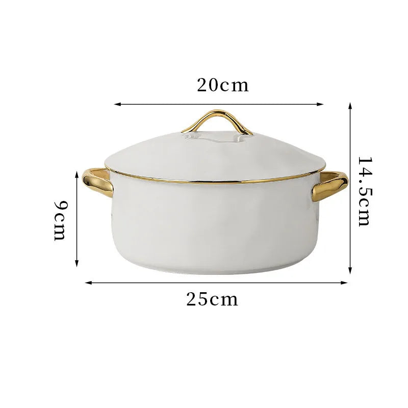 Gold Stroke Ceramic Plate Set - Creative Hammer Decorative Dinner Plates & Steak Dishes