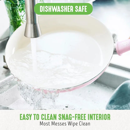 23-Piece Ceramic Nonstick Cookware Set - Soft Grip Healthy Kitchen Pots & Pans