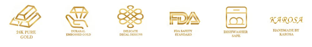 Bone China Platinum Dinner Set - Gold Rim Porcelain Soup Plates & Bowls