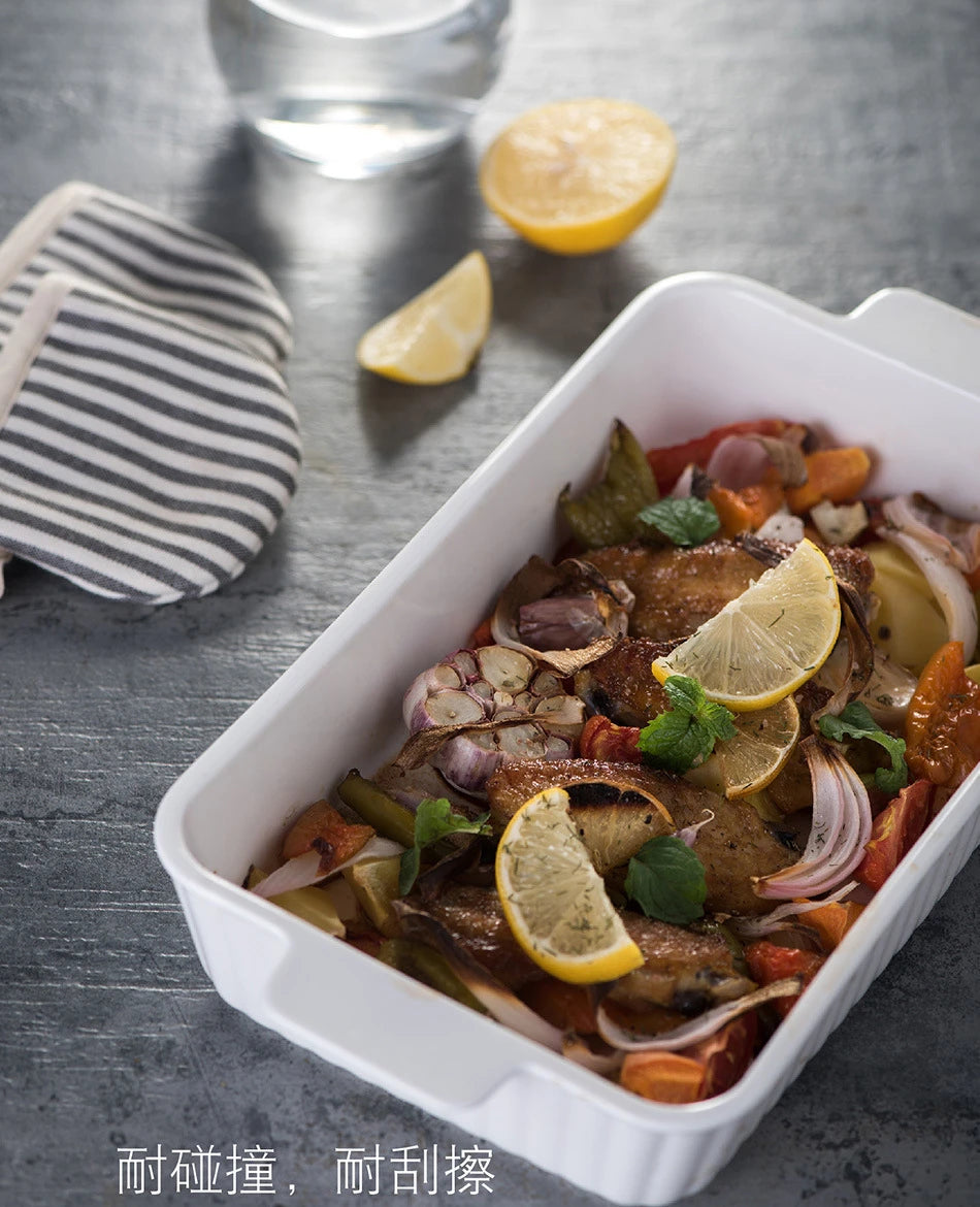 Porcelain Dishes Kitchen Accessories Bakeware Bread Pan Ceramic Baking Tray Cooking Utensils Tools Gadgets Oven