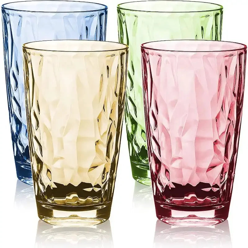 17 oz Plastic Tumblers Drinking Glasses Clear Acrylic Cups Wine Glassware Beverage Drinkware Tumbler for Poolside Party