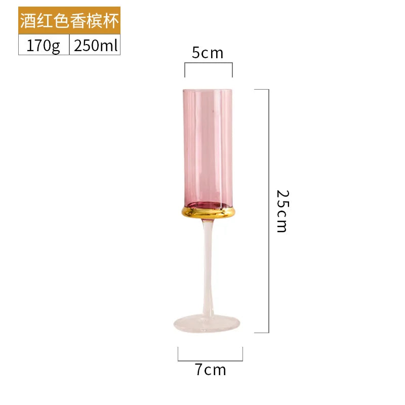 Nordic Gold Red Wine Glass Crystal Glass Champagne Glass Home Juice Glass Goblet Wine Glass Model Room Bar Barware