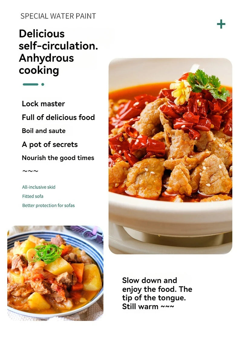 22cm Enameled Mini Cast Iron Dutch Oven For Cooking Stew Meat and Bread Baking Heavy type 2 L Cast Iron Casserole Dish Soup Pot