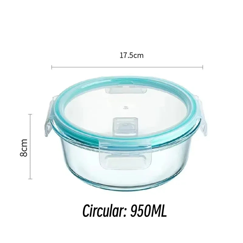 Glass Lunch Box Food Storage Containers, Meal Prep , Airtight Bento Box, for Microwave, Oven, Freezer and Dishwasher, BPA Free
