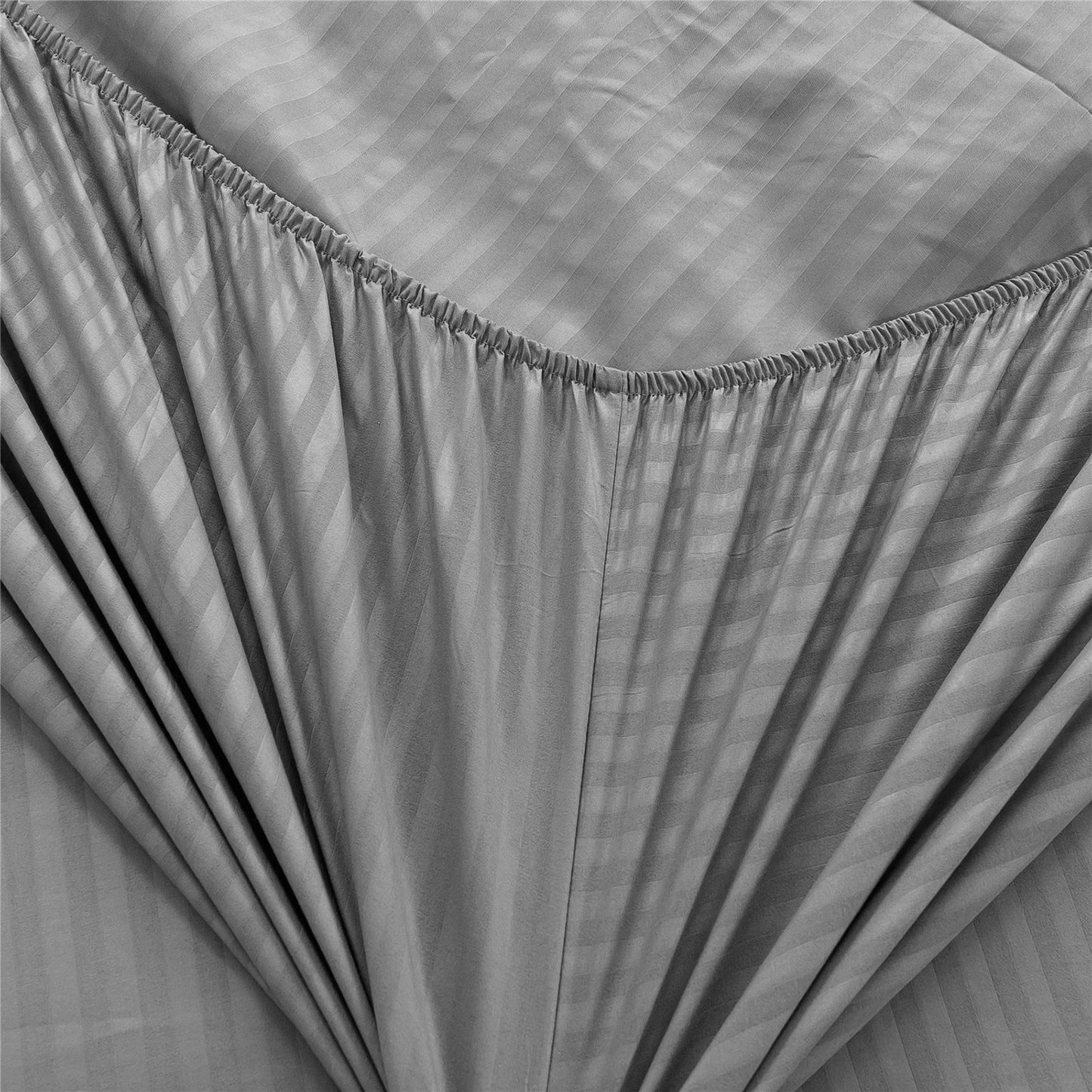 Battilo Bed Sheets 4 Pieces Set Luxury Fitted Flat Sheet with Pillowcases Solid Stripe Bedding Set For Twin Full Queen King Size