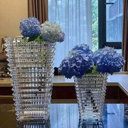 Light and Luxurious Crystal Glass Vases Transparent Decorative Decorations Flower Arrangement Water Culture and Flowers