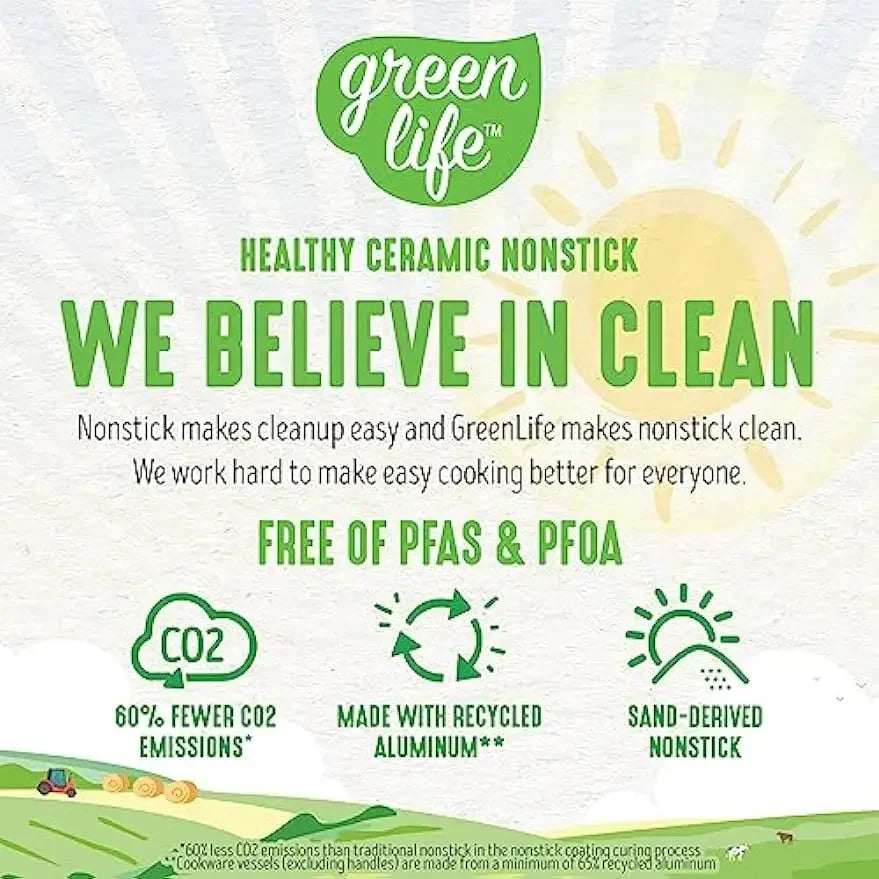 Piece Kitchen Cookware Pots and Frying Sauce Saute Pans Set with Kitchen Utensils, PFAS-Free, Dishwasher Safe, Turquoise