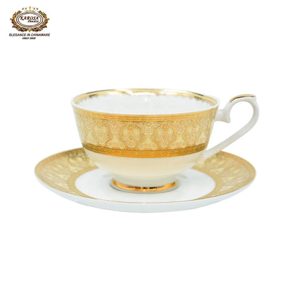 Luxury Gold Rim Ceramic Plates Sets China Porcelain Gold Dinner Set Royal Tableware Gold Tableware