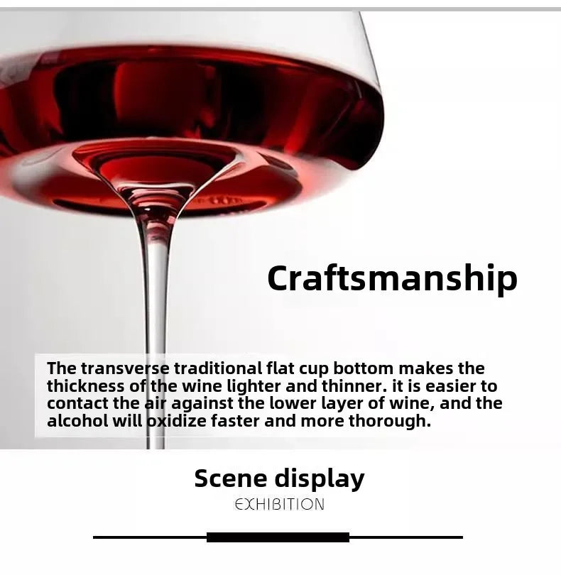 كأس نبيذ كريستالي بورجوندي سعة 720 مل، تصميم عصري فاخر مزخرف، آمن للاستخدام في غسالة الأطباق، هدية أنيقة للاستخدام المنزلي لتذوق النبيذ