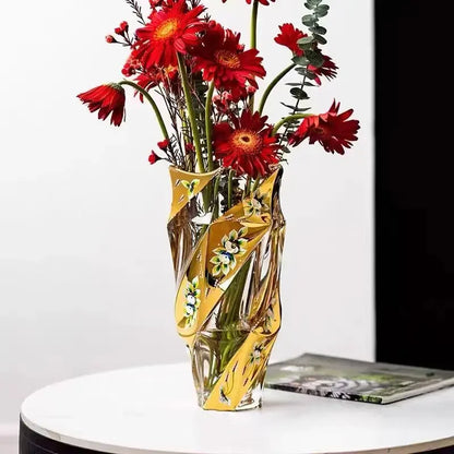 European Crystal Glass Vase Home Decoration, Gold-plated Enamel, European Decoration, Home Gift