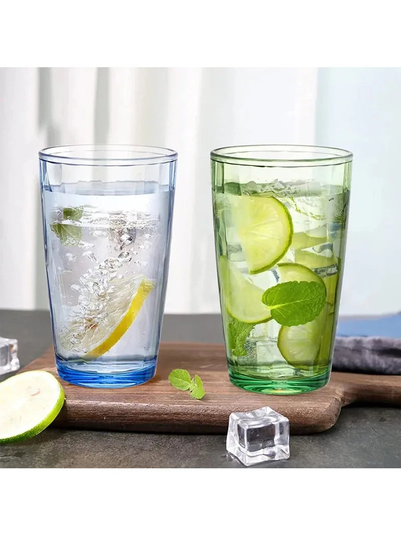 17 oz Plastic Tumblers Drinking Glasses Clear Acrylic Cups Wine Glassware Beverage Drinkware Tumbler for Poolside Party