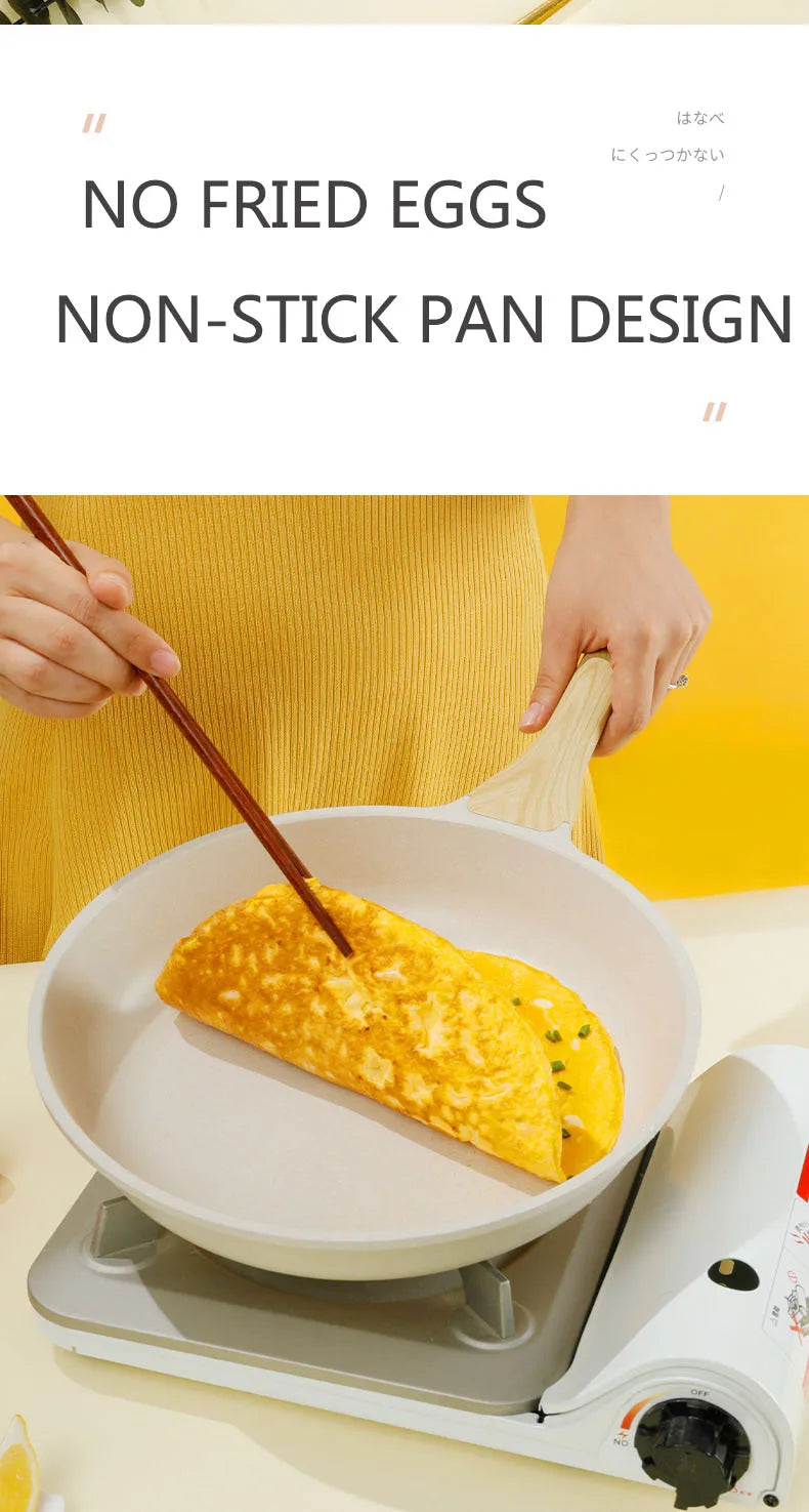 20cm Ceramic Wok Frying Pan - Non-Stick Induction Pan for Steak & Cooking