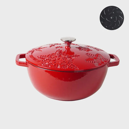 28cm Enameled Cast Iron Dutch Oven 6Qt Cast Iron Casserole Dish with Lid for Bread Baking And Stew Kitchen Cookware Braised Pot