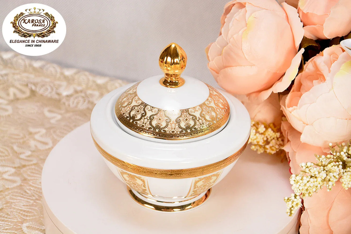 Luxury Gold Rim Ceramic Plates Sets China Porcelain Gold Dinner Set Royal Tableware Gold Tableware