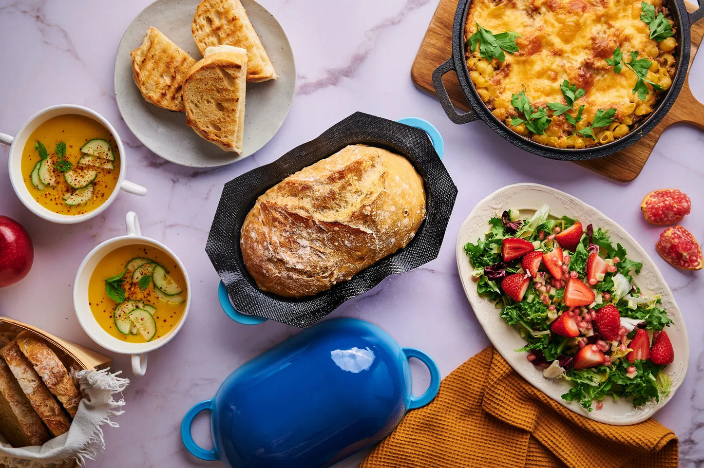 Enameled Cast Iron Dutch Oven - 9" Oval Loaf Pan for Sourdough Bread Baking