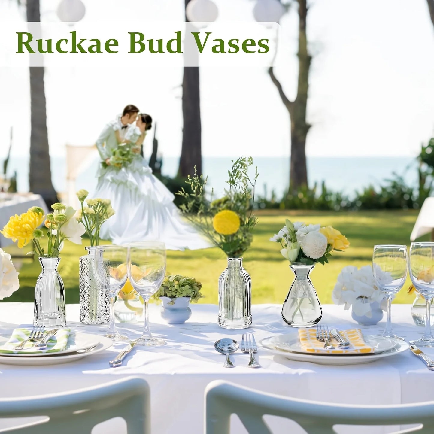 12 PCS Mini Glass Bud Vases - Small Decorative Flower Vases in Bulk for Weddings