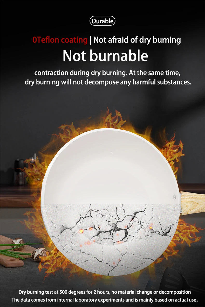 30cm Ceramic Wok Frying Pan - Non-Stick Skillet for Induction & Gas Stove