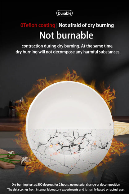 30cm Ceramic Wok Frying Pan - Non-Stick Skillet for Induction & Gas Stove