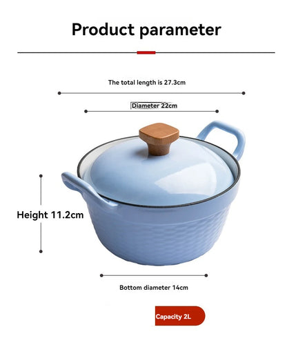 22cm Enameled Mini Cast Iron Dutch Oven For Cooking Stew Meat and Bread Baking Heavy type 2 L Cast Iron Casserole Dish Soup Pot