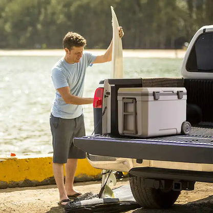 45L Portable Ice Chest Cooler with Wheels - Insulated Outdoor Camping Cooler Box