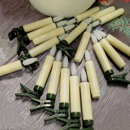 Pack of 10 LED Christmas Tree clip Candles Remote controlled w/Timer Battery Operated Flickering 3D wick Taper Candle Lighting