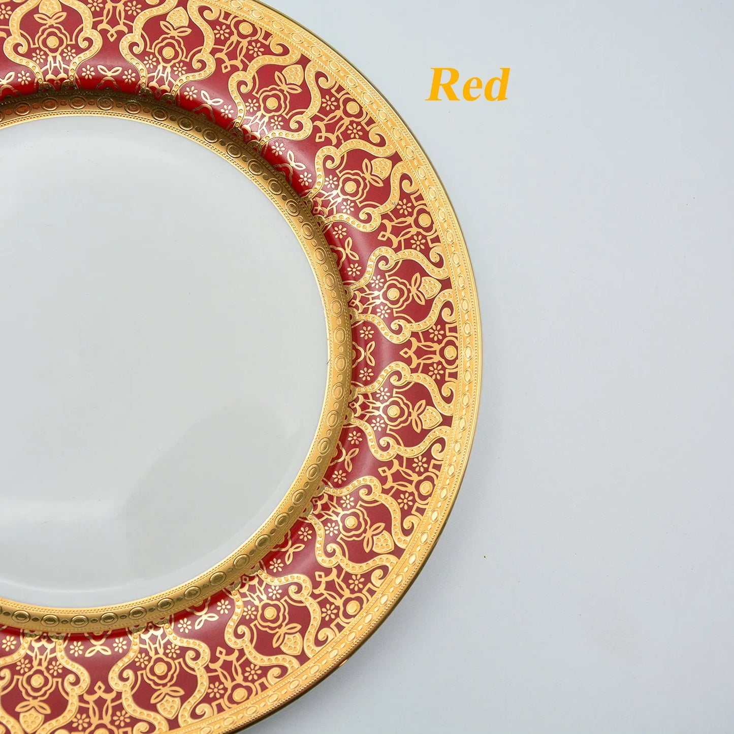 Luxury Gold Rim Ceramic Plates Sets China Porcelain Gold Dinner Set Royal Tableware Gold Tableware