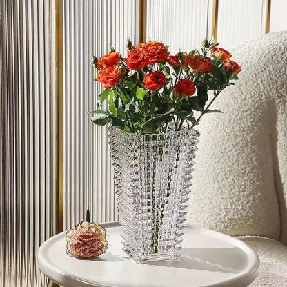 Light and Luxurious Crystal Glass Vases Transparent Decorative Decorations Flower Arrangement Water Culture and Flowers