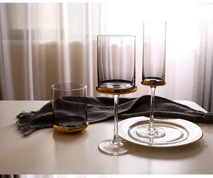 Nordic Gold Red Wine Glass Crystal Glass Champagne Glass Home Juice Glass Goblet Wine Glass Model Room Bar Barware