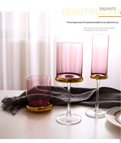 Nordic Gold Red Wine Glass Crystal Glass Champagne Glass Home Juice Glass Goblet Wine Glass Model Room Bar Barware