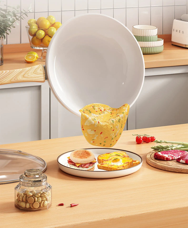 30cm Ceramic Wok Frying Pan - Non-Stick Skillet for Induction & Gas Stove