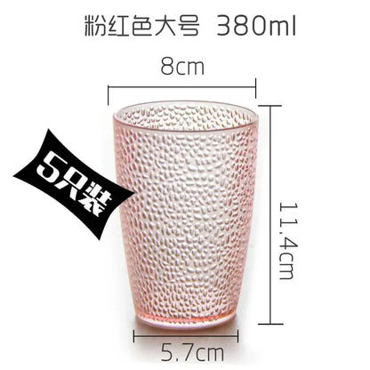 5PCS Acrylic Juice Glass Colorful Diamond Water Glass Hotel Restaurant Wine Drink Cup Home Party Supplies