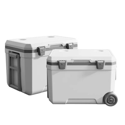 45L Portable Ice Chest Cooler with Wheels - Insulated Outdoor Camping Cooler Box
